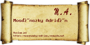 Mosánszky Adrián névjegykártya